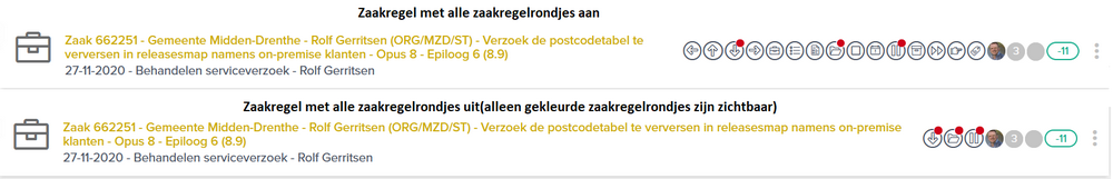 Zaakregel met zaakregelrondjes