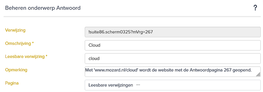 Favoriet in favorietenpagina met 'Leesbare URL's'