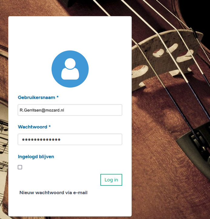 Login met de formulieren ligin van Mozard